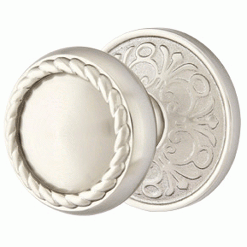 ##Antique Hardware## Solid Brass Rope Door Knob Set With Lancaster Rosette (Several Finish Options)