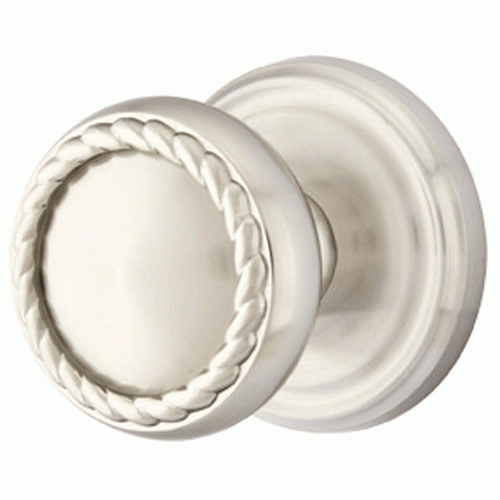 ##Antique Hardware## Solid Brass Rope Door Knob Set With Regular Rosette (Several Finish Options)