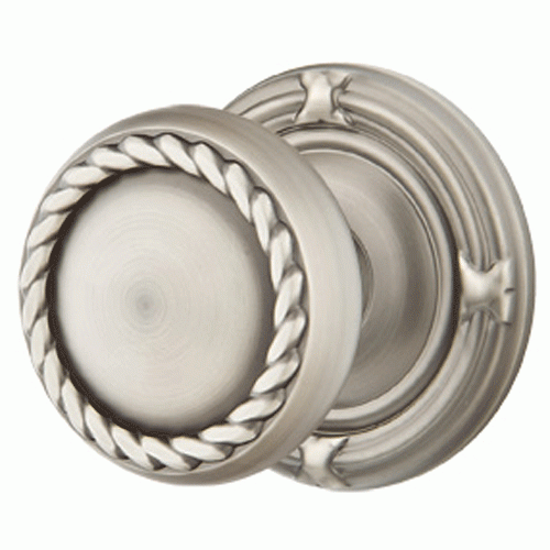 ##Antique Hardware## Solid Brass Rope Door Knob Set With Ribbon & Reed Rosette (Several Finish Options)