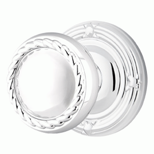 ##Antique Hardware## Solid Brass Rope Door Knob Set With Ribbon & Reed Rosette (Several Finish Options)