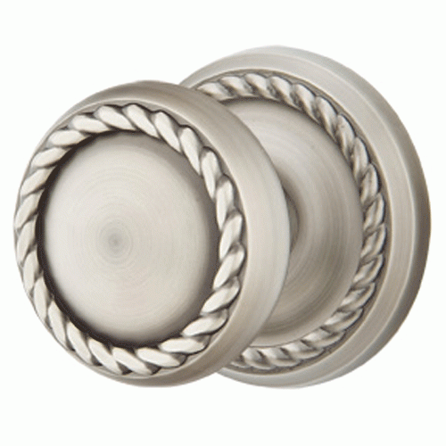##Antique Hardware## Solid Brass Rope Door Knob Set With Rope Rosette (Several Finish Options)