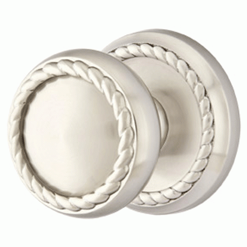 ##Antique Hardware## Solid Brass Rope Door Knob Set With Rope Rosette (Several Finish Options)