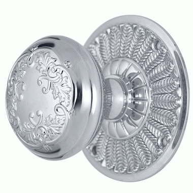 ##Antique Hardware## Feather Rosette Door Set with Floral Leaf Door Knobs (Several Finishes Available)