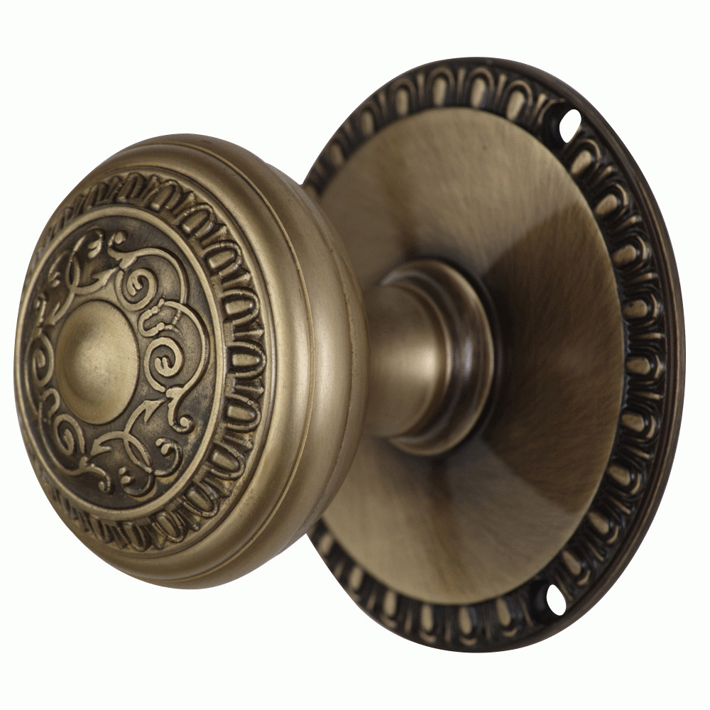 ##Antique Hardware## Egg & Dart Rosette Door Set with Egg & Dart Door Knobs (Several Finishes Available)