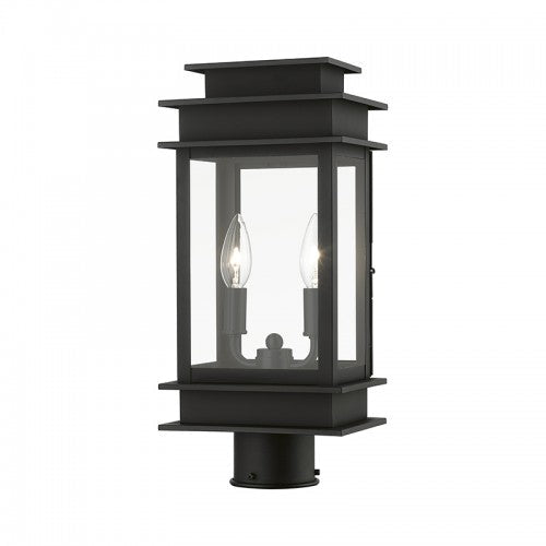 ##Antique Hardware## 2 Light Black Outdoor Medium Post Top Lantern