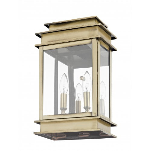 ##Antique Hardware## 2 Light Antique Brass Outdoor Wall Lantern