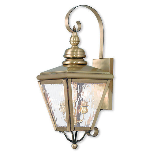 Antique Hardware 2 Light Antique Brass Outdoor Wall Lantern Lantern
