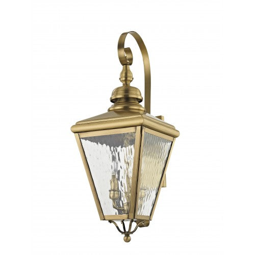 Antique Hardware 3 Light Antique Brass Outdoor Wall Lantern Lantern
