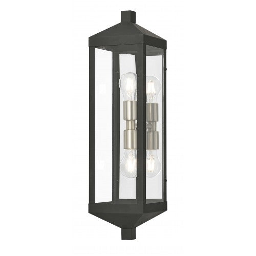 ##Antique Hardware## 2 Light Black Outdoor Wall Lantern