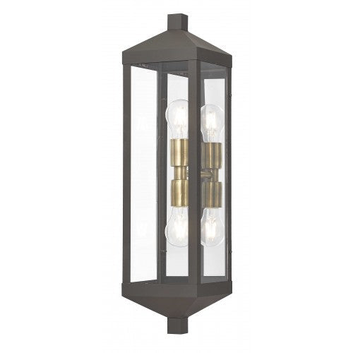 ##Antique Hardware## 2 Light Bronze Outdoor Wall Lantern
