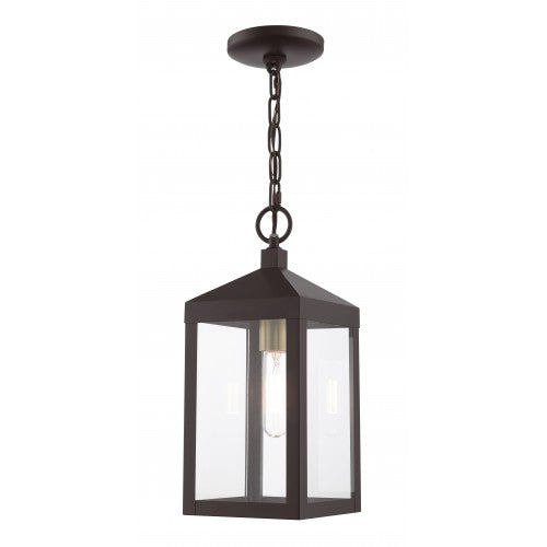 Antique Hardware 1 Light Bronze Outdoor Pendant Lantern Post