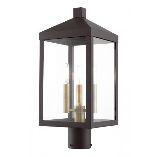 Antique Hardware 3 Light Bronze Outdoor Post Top Lantern Post