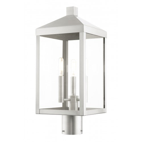 Antique Hardware 3 Light Brushed Nickel Outdoor Post Top Lantern Post