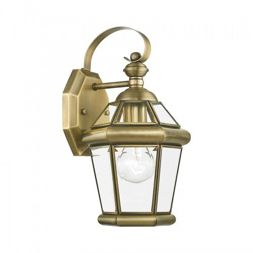 ##Antique Hardware## 1 Light Antique Brass Outdoor Wall Lantern