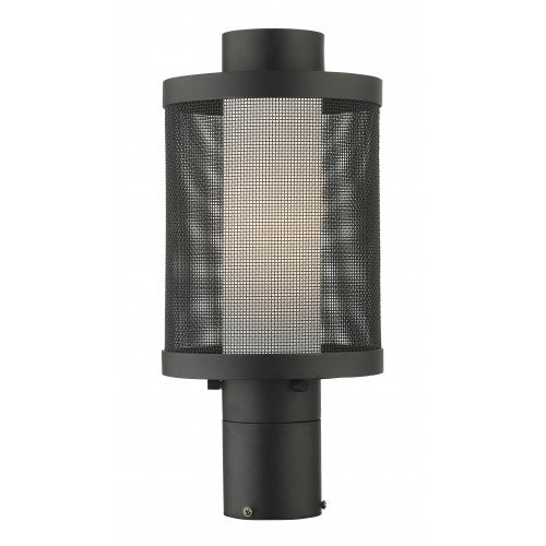 ##Antique Hardware## 1 Light Textured Black Post Top Light