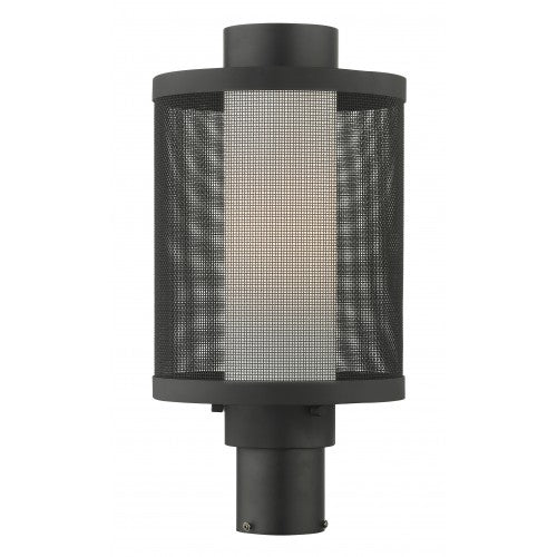 ##Antique Hardware## 1 Light Texture Black Post Top Light