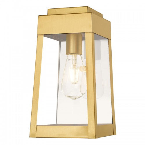 ##Antique Hardware## 1 Light Satin Brass Outdoor Wall Lantern