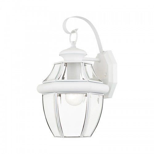 ##Antique Hardware## 1 Light White Outdoor Wall Lantern