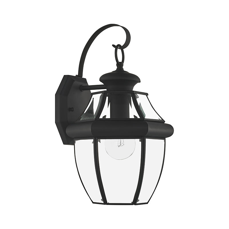 ##Antique Hardware## 1 Light Black Outdoor Wall Lantern