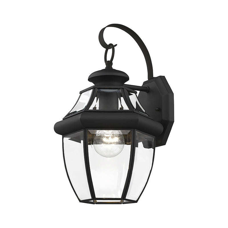 ##Antique Hardware## 1 Light Black Outdoor Wall Lantern