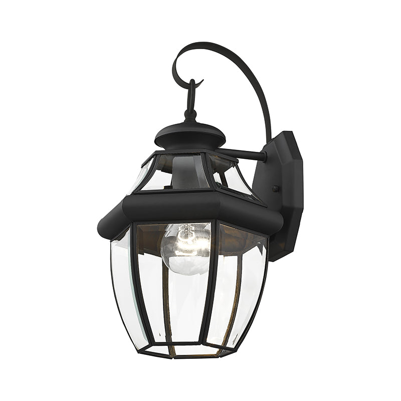 ##Antique Hardware## 1 Light Black Outdoor Wall Lantern