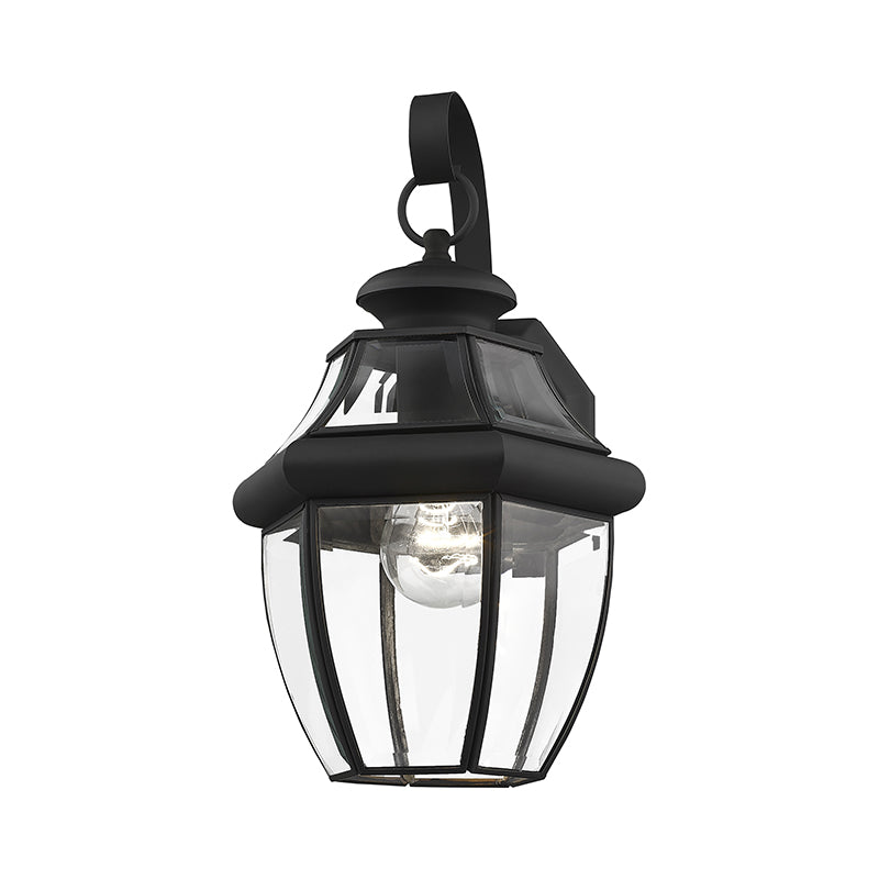 ##Antique Hardware## 1 Light Black Outdoor Wall Lantern