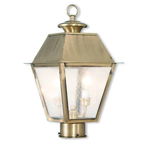 ##Antique Hardware## 2 Light Antique Brass Post Top Lantern