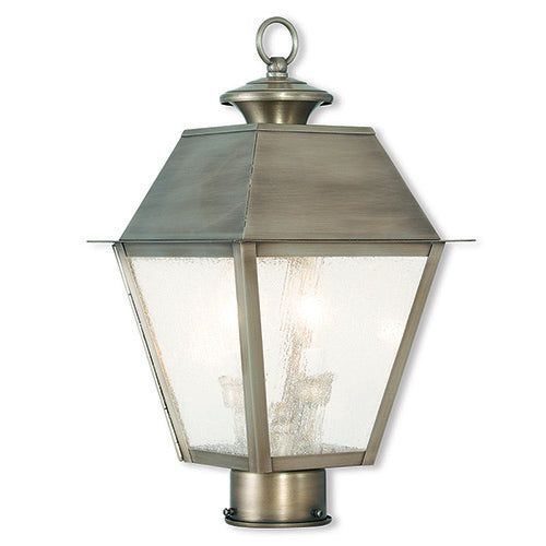 Antique Hardware 2 Light Vintage Pewter Post Top Lantern Post