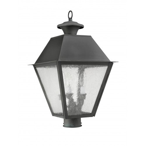 Antique Hardware 3 Light Charcoal Outdoor Post Top Lantern Post