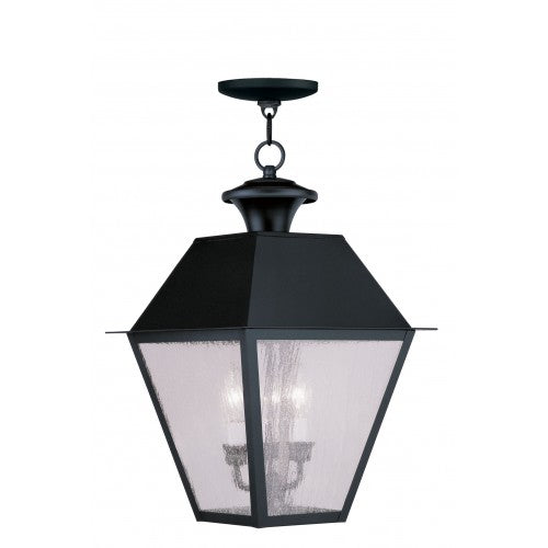 ##Antique Hardware## 3 Light Black Outdoor Lantern