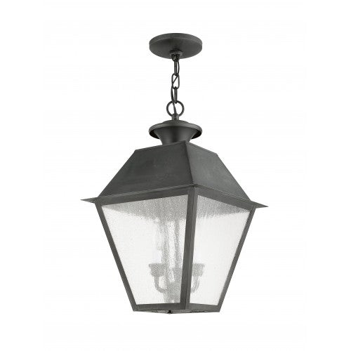 ##Antique Hardware## 3 Light Charcoal Outdoor Lantern