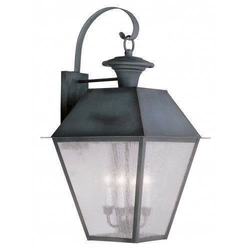 ##Antique Hardware## 4 Light Charcoal Outdoor Wall Lantern