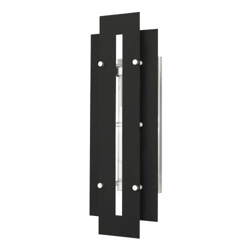 ##Antique Hardware## 1 Light Black & Brushed Nickel Outdoor Wall Lantern