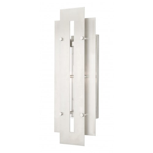 ##Antique Hardware## 1 Light Brushed Nickel Outdoor Wall Lantern