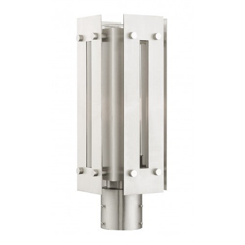 Antique Hardware 1 Light Brushed Nickel Outdoor Post Top Lantern Post