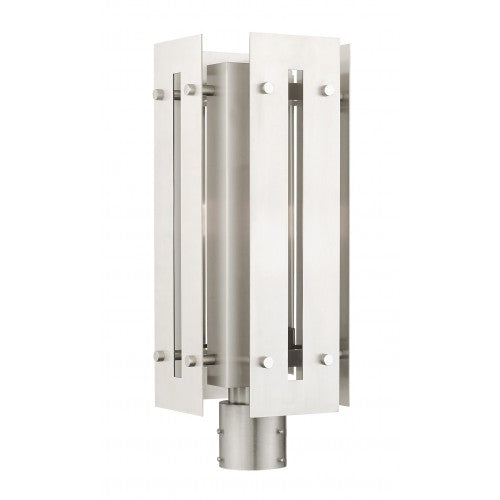 ##Antique Hardware## 1 Light Brushed Nickel Outdoor Post Top Lantern