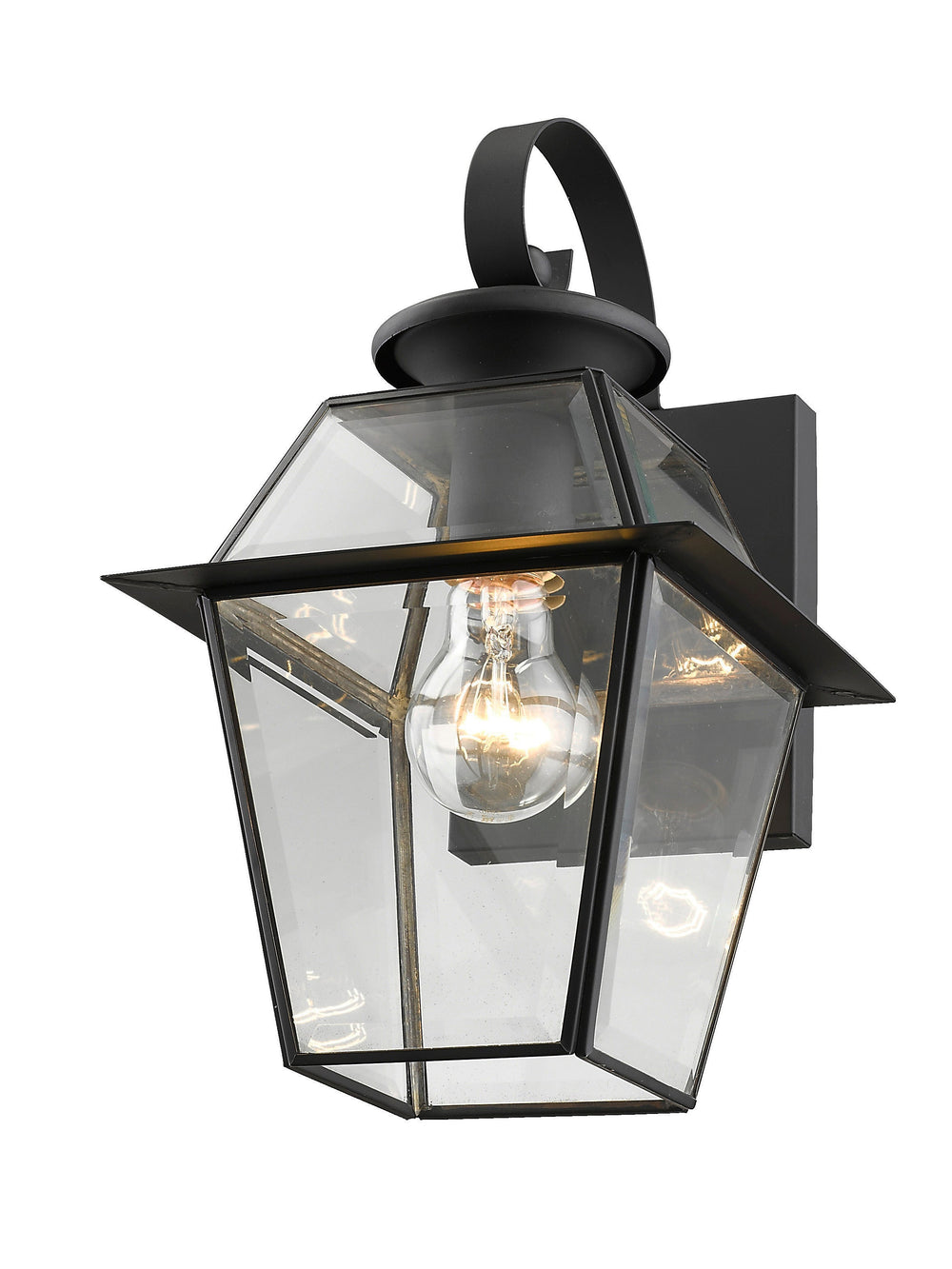 ##Antique Hardware## 1 Light Black Outdoor Wall Lantern