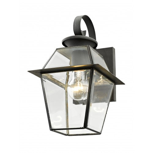 ##Antique Hardware## 1 Light Charcoal Outdoor Wall Lantern