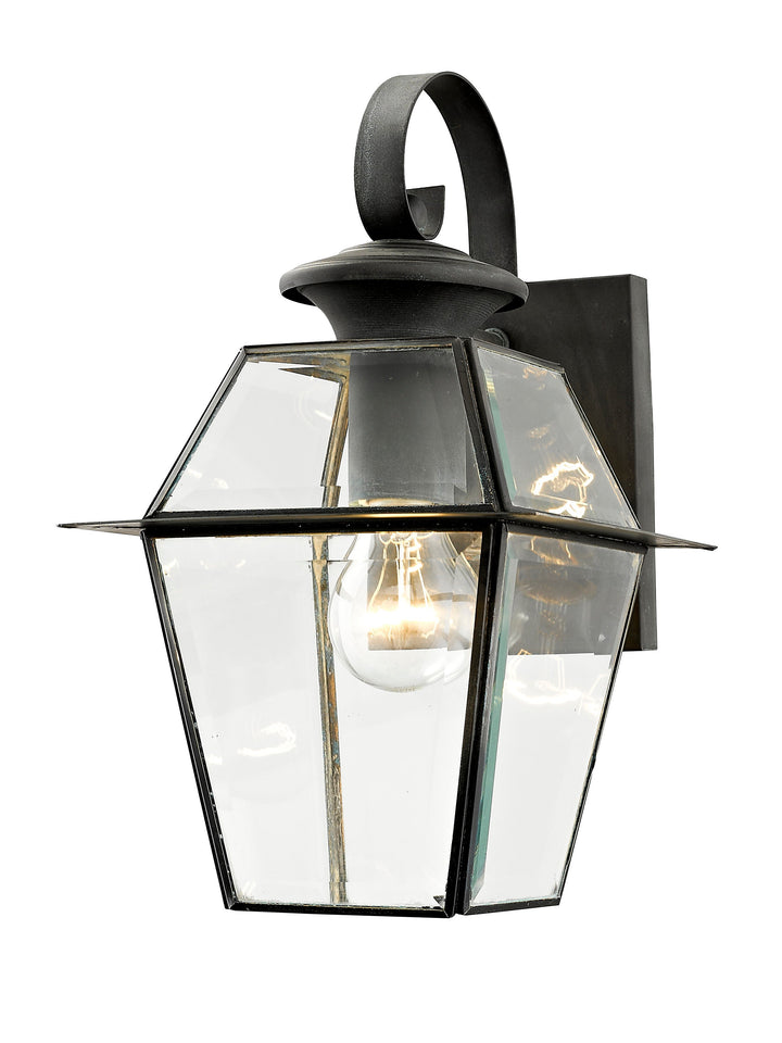 ##Antique Hardware## 1 Light Charcoal Outdoor Wall Lantern