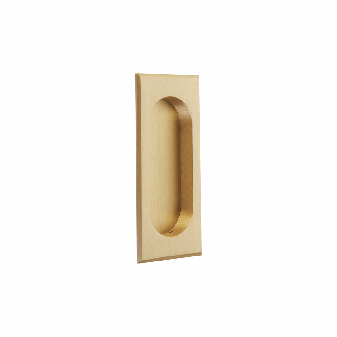 Antique Hardware 4 Inch Solid Brass Rectangular Flush Pull FLUSH-PULL-POCKET DOOR