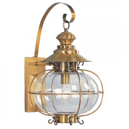 ##Antique Hardware## 1 Light Flemish Brass Outdoor Wall Lantern