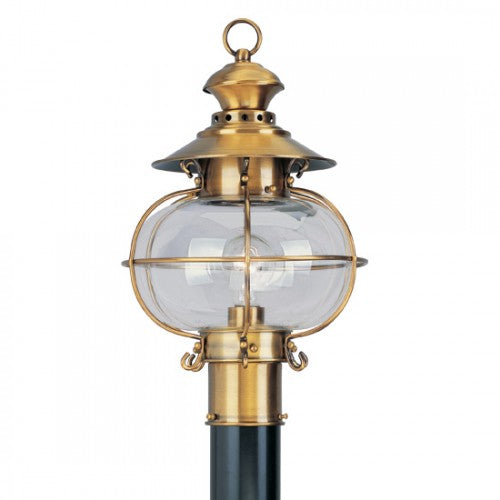 ##Antique Hardware## 1 Light Flemish Brass Outdoor Post Top Lantern