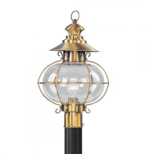 ##Antique Hardware## 1 Light Flemish Brass Outdoor Post Top Lantern