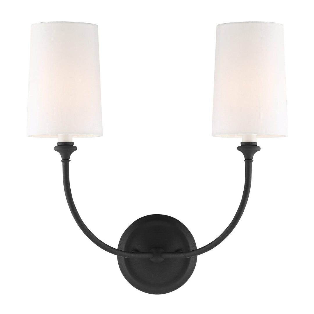 ##Antique Hardware## Libby Langdon Sylvan 2 Light Black Forged Sconce