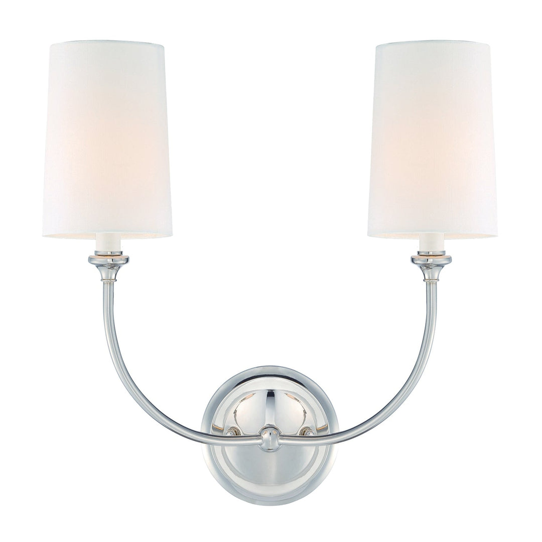 ##Antique Hardware## Libby Langdon Sylvan 2 Light Polished Nickel Sconce