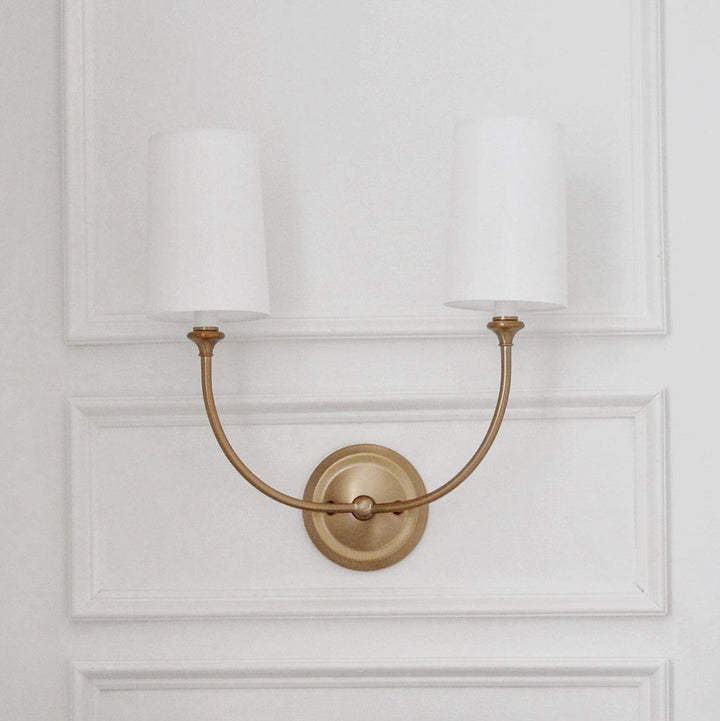 ##Antique Hardware## Libby Langdon Sylvan 2 Light Vibrant Gold Sconce