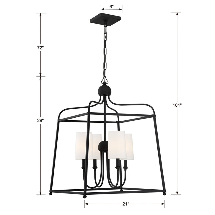 ##Antique Hardware## Libby Langdon Sylvan 4 Light Black Forged Chandelier
