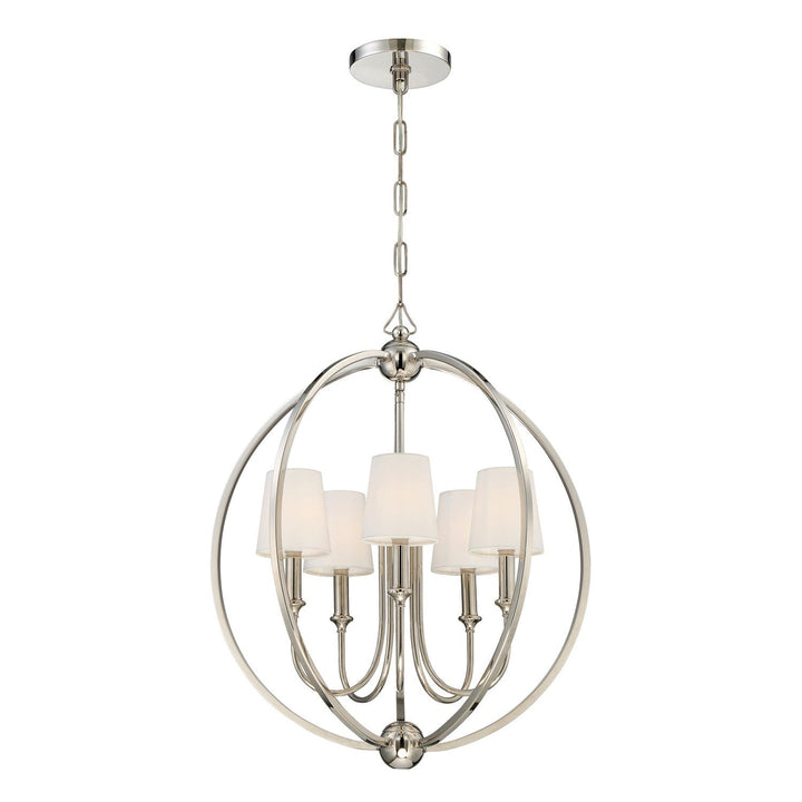 ##Antique Hardware## Libby Langdon Sylvan 5 Light Polished Nickel Chandelier
