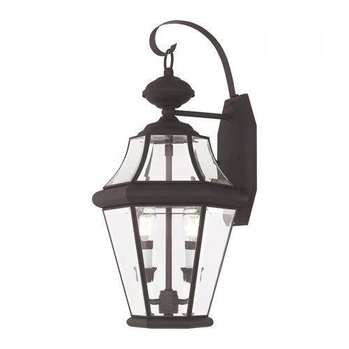 ##Antique Hardware## 2 Light Bronze Outdoor Wall Lantern