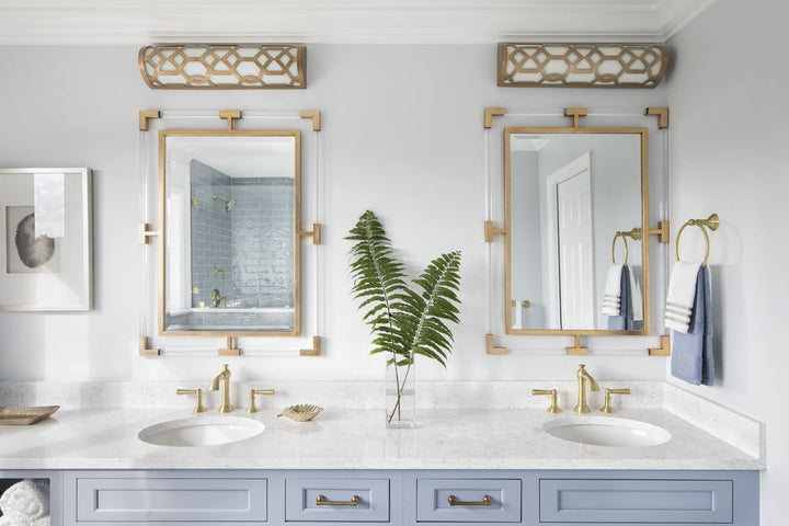 ##Antique Hardware## Libby Langdon Jennings Integrated LED Aged Brass Bathroom Vanity